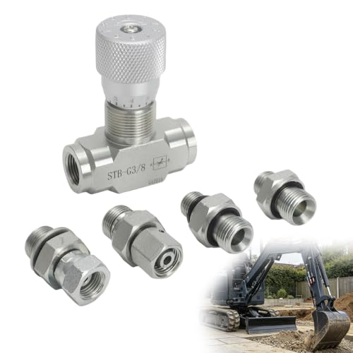 Hydraulic Flow Control Valve 3/8" L08 STB-G3/8 for Mini Excavator (5pcs) - size: 5pcs