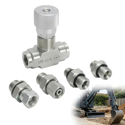 Hydraulic Flow Control Valve 3/8" L08 STB-G3/8 for Mini Excavator (5pcs) - size: 5pcs