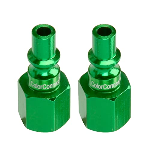 ColorConnex Plug (2-Pack), ARO Type B, 1/4" FNPT, Green - A71430B-2PK - size: 1/4" FNPT - 2 Piece, style: Plug 2 Pack