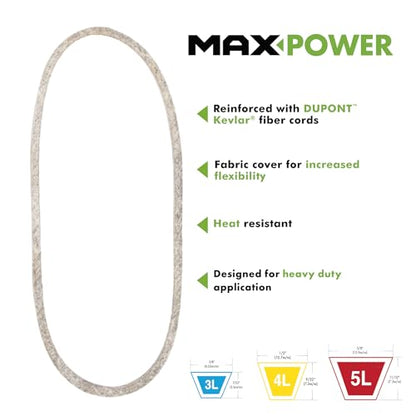 Maxpower 347429 Premium Belt Reinforced with Kevlar Fiber Cords, 3/8" x 24"