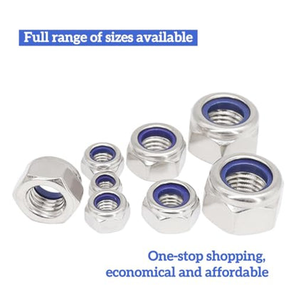 101 Pcs M8*1.25 Nylon Insert Lock Nuts, 18-8(304) Stainless Steel Machined, DIN985 Compliant, Nylon LockNuts Self-Locking Anti-Vibration for US Industrial Automotive Mechanical Construction - size: M8 101pcs, style: Metric