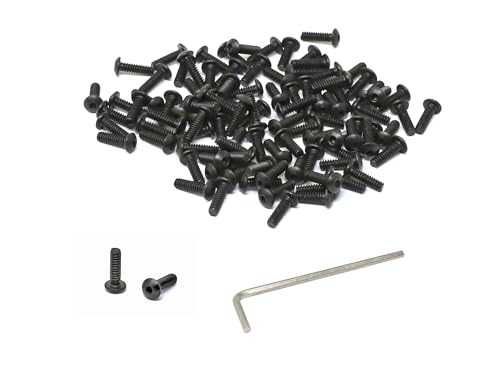 iexcell 100 Pcs #4-40 x 3/8" Alloy Steel 10.9 Grade Hex Socket Button Head Cap Screws Bolts Kit, Black Oxide Finish - size: #4-40 x 3/8"