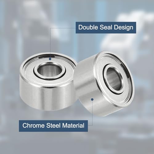 uxcell 8 Pack 693ZZ Deep Groove Ball Bearings, 3x8x4mm Chrome Steel Double Shield Bearing for Electric Motor, Home Appliances, Garden Machinery, (ABEC5) - size: 693ZZ