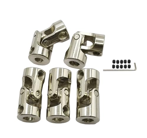 5Pcs 4mm to 5mm Universal U Joint Coupling Motor Connector, Rotatable Steering Shaft Couplers for RC Cars Boats Models and Robots - size: 4mm to 5mm