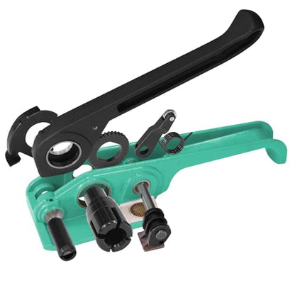 Heavy Duty Banding Strapping Tensioner & Cutter Manual Packaging Tools Windlass for 1/2"-3/4" Width Polyester Poly Strap(Green) - color: PET green, size: 1/2-3/4in