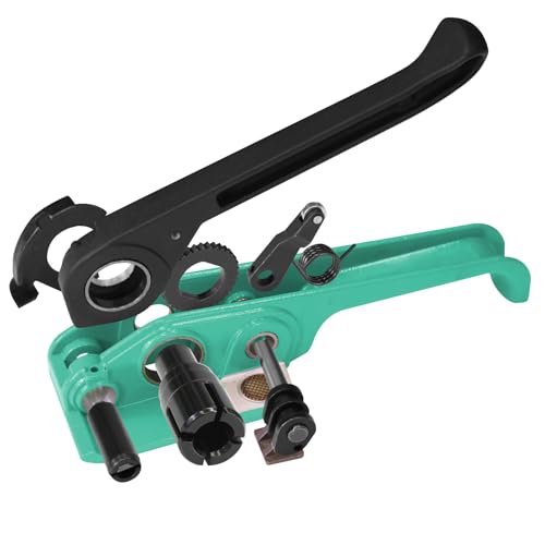 Heavy Duty Banding Strapping Tensioner & Cutter Manual Packaging Tools Windlass for 1/2"-3/4" Width Polyester Poly Strap(Green) - color: PET green, size: 1/2-3/4in
