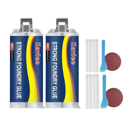 Strong Foundry Glue, High Temperature Resistant Casting Repair, Metal Repair Glue, Premium Liquid Welding Filler for Metal Defects and Repairs, 2pcs - color: AB2PC