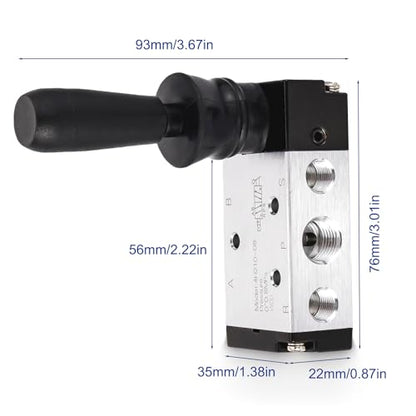 4H210-08 5/2-Way Hand Lever Pneumatic Valve 1/4"