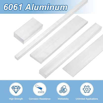 uxcell Square Aluminum Flat Bar, 5/32" Thickness 1" Width 12" Length Square Aluminum Bar 6061 Aluminum Flat Plate, 4 x 25 x 305mm Solid Mill Stock - size: 5/32" x 1" x 12"