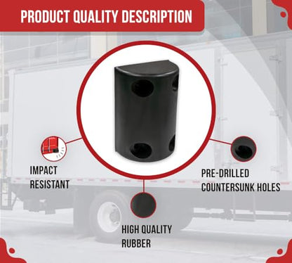 8 Pack 8"x5-1/4"x3-1/2" Rubber Dock Bumper with 4 Hole - Impact Resistant Half-Oval Molded Rubber Bumper for Semi Truck, Flatbed Trailer, Boat Docks, Marinas & Parking Spots - size: 8" x 5-1/4" x 3-1/2", style: 8 - Pack