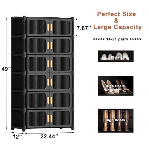7-Tier Shoe Cabinet, 28-Pair Storage for Entryway - size: 7-Tier