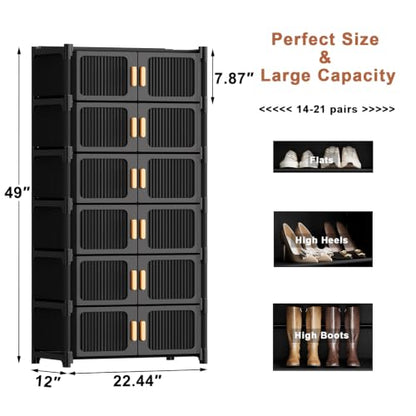 7-Tier Shoe Cabinet, 28-Pair Storage for Entryway - size: 7-Tier