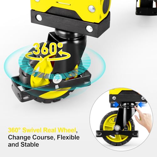 Folding Hand Truck Dolly, 330lb Convertible 4 to 2 Wheel Moving Cart,Yellow - size: 330LB Yellow