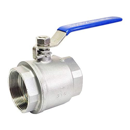 2" Female Ball Valve NPT Thread 316 Stainless Steel Full Port Ball Valve WOG1000 US Stock - size: 2 Inch