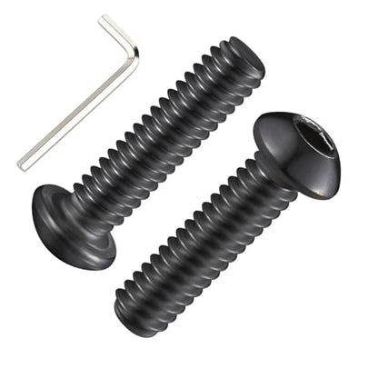 Wensilon (50Pcs) 1/4-20 * 1-1/4 Button Head Socket Cap Bolts Screws, 304 Black Stainless Steel, Allen Hex Drive, Bright Finish, Fully Machine Thread - color: Black, size: B 1/4-20*1-1/4