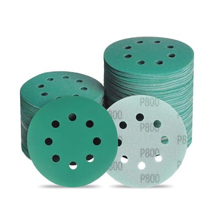 5 Inch 8 Hole P800 Grit Zirconia Wet Dry Sanding Discs - 50 Pack - size: 800 Grit
