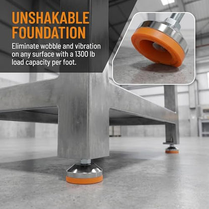 Heavy-duty Leveling Feet, M12 Thread, Set of 4(Load Capacity 5200 lb) - size: D60xM12xH50,4 Pack