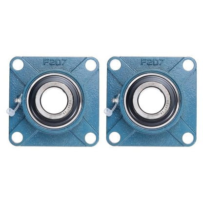 uxcell 2 Pcs UCF-207-20 Pillow Block Bearings 1-1/4 Inch Bore Self Alignment Chrome Steel Bearing Units, 4-Bolt Square Flange Mounted, Solid Base - size: UCF-207-20