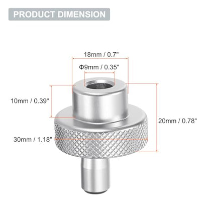 HARFINGTON Aluminum Alloy Handwheel 30mm OD 9mm Bore Lathe Hand Wheel with Rotate Handle Aluminum Milling Machine Handle with Wrench and 2pcs Screws for Milling Machine Lathe, Silver Tone - size: 30mm x 9mm