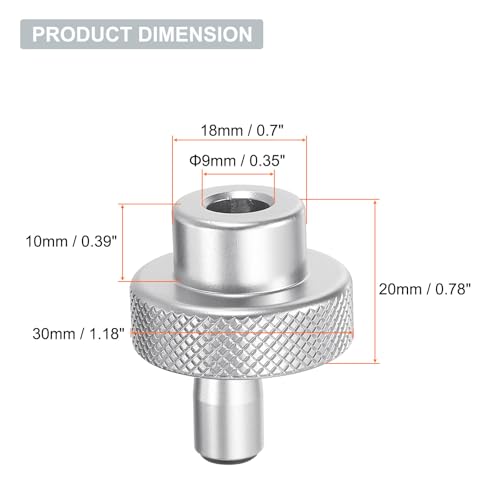 HARFINGTON Aluminum Alloy Handwheel 30mm OD 9mm Bore Lathe Hand Wheel with Rotate Handle Aluminum Milling Machine Handle with Wrench and 2pcs Screws for Milling Machine Lathe, Silver Tone - size: 30mm x 9mm