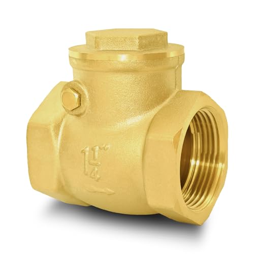 1-1/4" NPT Horizontal Swing Check Valve Brass Heavy-Duty Female Thread DN32 - size: 1 1/4 inch