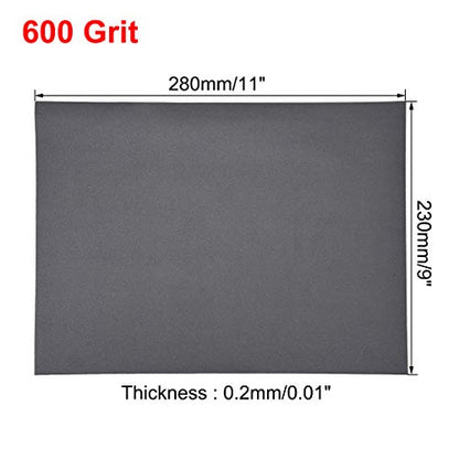uxcell 600 Grits Sanding Sheets 9-inch x 11-inch Wet Dry Silicon Carbide Sandpaper for Wood Furniture Metal Polishing 5pcs - style: 600 Grit