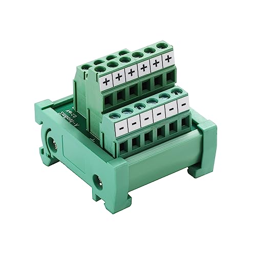2 in 6 Out 25A DIN Rail Terminal Blocks Distribution Breakout - style: 2 IN 6 OUT