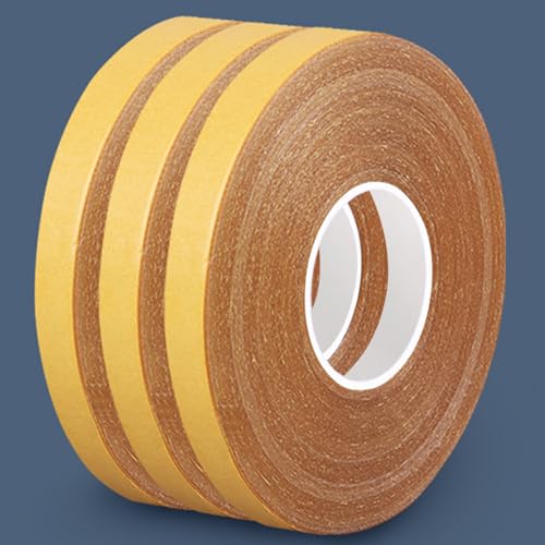 KAIYUER 3Pack Double Sided Tape Heavy Duty,0.5in x 66FT,Double Sided Fabric Tape for Crafts, Walls,Super Sticky Resistente Clear 2 Sided Tape,Easy Use Mounting Tape - size: 3Packx0.5"x66FT