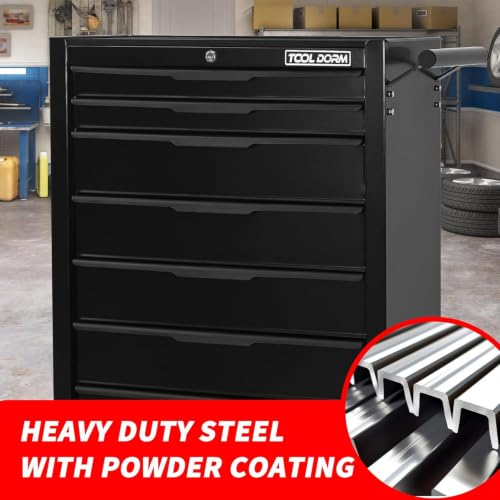 Rolling Tool Chest with Wheels, 7 Drawers Tool Storage Cabinet - color: Black