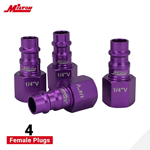 Milton S-314VKIT Kit, 14pc Hi-Flo V style 1/4", Purple - size: 14 count