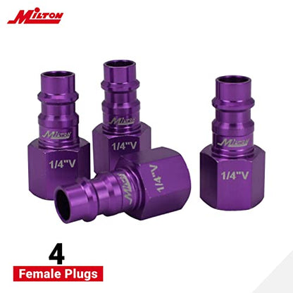 Milton S-314VKIT Kit, 14pc Hi-Flo V style 1/4", Purple - size: 14 count