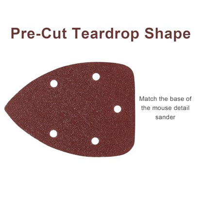 40 Grit Mouse Sander Sandpaper, 5 Hole, Pack of 25