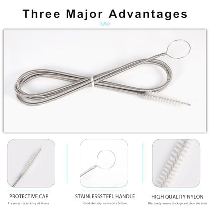 CiaraQ 11-Piece White Tube & Pipe Cleaning Brush Set - color: White+white, size: 8.0 Inch & 60 Inch