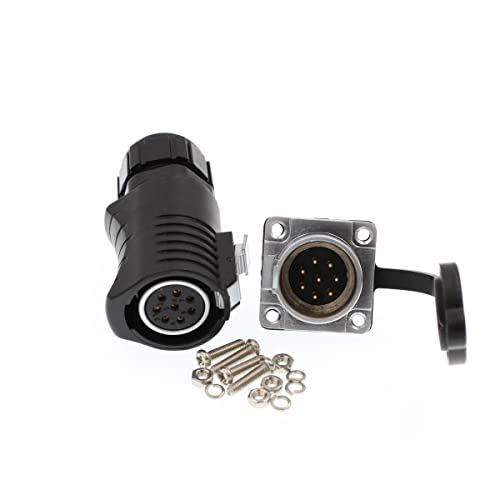 LP20 8 Pin Female Power Industrial Quick-Disconnected Male and Female LED Outdoor Power Bulkhead Connector - color: Feamle plug & male socket, size: LP20 8F