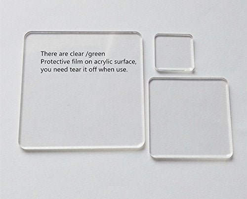 25PCS of Blank Clear Acrylic Square Material,Plexiglass Laser Cut Square Sheet with Round Corners, DIY Accessory 1/8" Thickness (0.50") - size: 0.50"