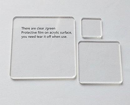 20PCS Blank Clear Acrylic Square Material,Plexiglass Laser Cut Square Sheet with Round Corners, DIY Accessory 1/8" Thickness (1.0") - size: 1.0"
