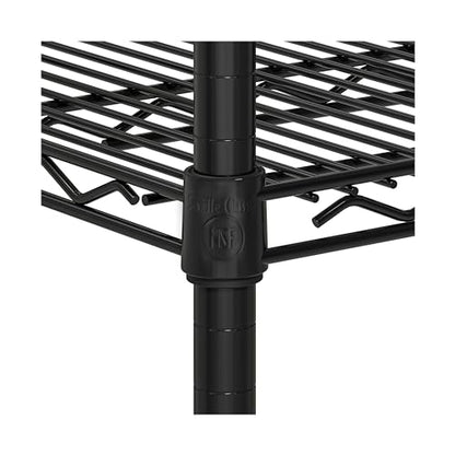 UltraDurable 5-Tier NSF Steel Wire Shelving, 60"W x 18"D x 75"H, Black - color: Black, size: 5-Tier Shelving, 60" W x 18" D