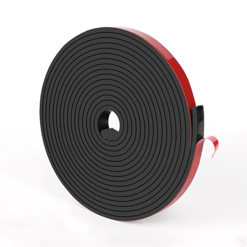 HooTown Adhesive Solid Rubber Strips, Self Neoprene Rubber Sheets Rolls Red - color: 1/8" Thick Adhesive, size: 0.5” W x 180" L