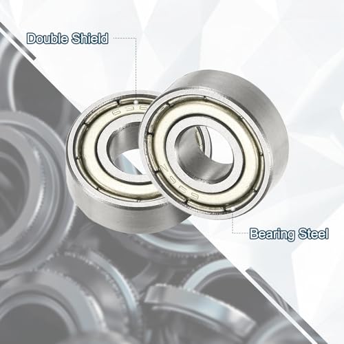 uxcell 10Pcs 696ZZ Deep Groove Ball Bearings, 6x15x5mm Chrome Steel - size: 696ZZ (6x15x5mm)