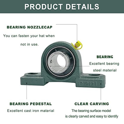 10Pcs UCP201-8 Pillow Block Bearing with 1/2" Bore Mounted Pillow Block Bearings Chrome Steel Bearings Self-Alignment - size: UCP201-8-10pcs