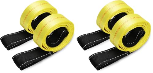 Trekassy 4 Pack 6' x 2" Lifting Sling Straps, 6ft Lifting Straps with 9,400 lbs Basket Rated Capacity, Heavy Duty Nylon Tree Saver Recovery Strap Web - size: 6ft (Pack of 2)