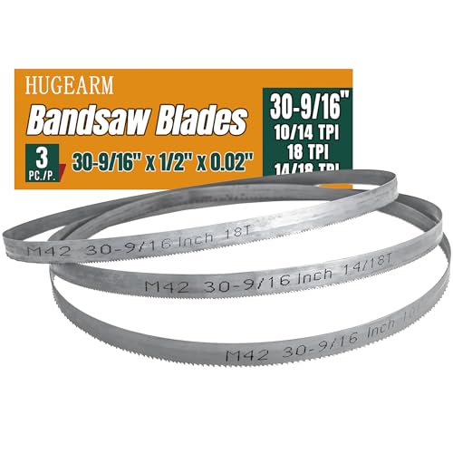 Portable Bandsaw Blades for Milwaukee M12 Fuel Bandsaw, 30-9/16" x 1/2" x 0.02", Bi-Metal M42, 10/14 TPI, 18 TPI, 14/18 TPI Band Saw Blades Multi-Purpose Set, 3 Pcs - size: 18 tpi + 10/14 tpi + 14/18 tpi