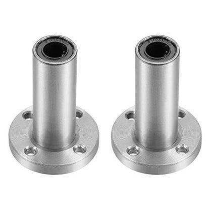 uxcell LM8UU Extra Long Round Flange Linear Ball Bearings, 8mm Bore Dia, 15mm OD, 45mm Length(Pack of 2) - size: 8mm