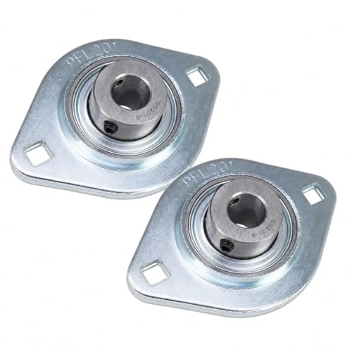 2 Pack SBPFL201-8 Pillow Block Bearings 1/2" Bore Bearing Units Steel Flange Mounted Bearing Housing (SBPFL201) - style: SBPFL201-8