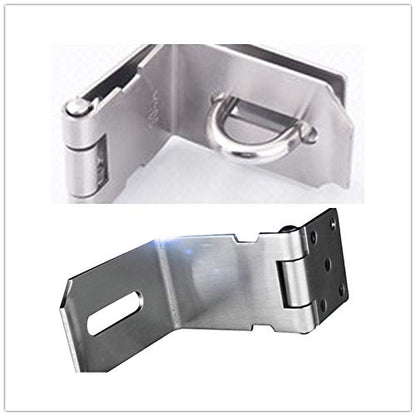 90 Degree 4 Inch Right Angle Padlock Hasp, Stainless Steel Safety Door Latches, Solid Gate Latches,Polished Finish 2 Pack - color: Silver, size: 90 Degree 4 Inch