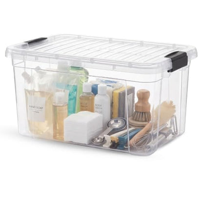 Superio 11 Quart Clear Plastic Storage Boxes with Lids, Stackable Organizer Containers, BPA-Free Storage Bins for Home, Office, School & Dorm, 1 Pack - size: 14.15" x 10" x 6.5"