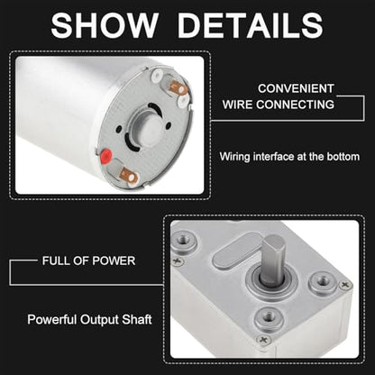 Worm Gear Motor 12V 160RPM Electric High Torque Rotation DC Motor