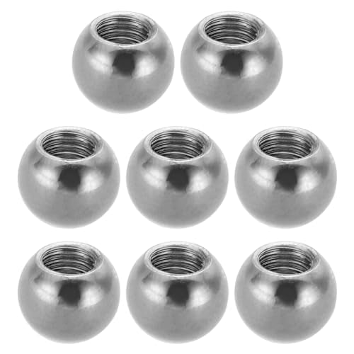 PATIKIL M5x9mm Ball Nuts Knob, 8 Pcs Female Thread 304 Stainless Steel Round Blind Hole Screw Cap Cover for Lighting Machinery DIY Decoration, Silver - size: M5x9mm