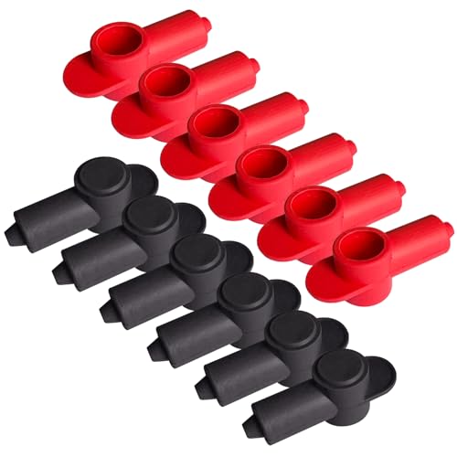 Ampper Silicone 1/4", 5/16" Stud Terminal Cover Fit 16-6 Gauge, R&B 12 Pc - color: Red & Black, size: 1/4" & 5/16" Stud S