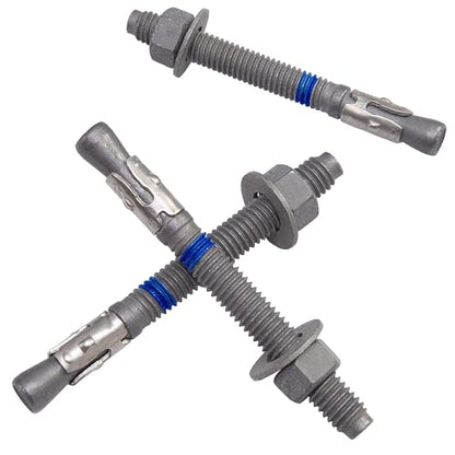 3/8" x 3-3/4" Concrete Anchors (20 Pack) 3/8 inch Wedge Anchors Bolts Hot Dip Galvanized - size: 3/8"x3-3/4" (20 PCS)
